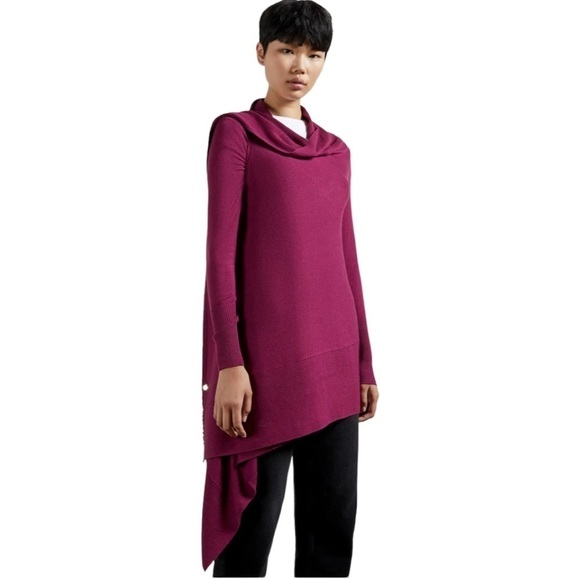 Ted Baker FIYYONA LONGLINE WATERFALL CARDIGAN - WOMEN'S - Picture 2 of 11